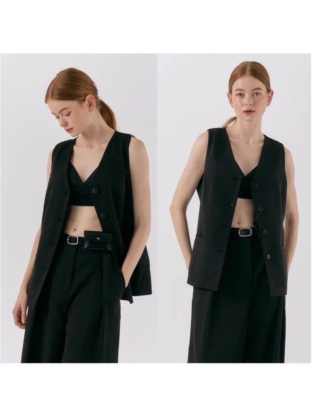 STORETS Womens Evie Oversized Sleeveless Jacket Menswear Vest